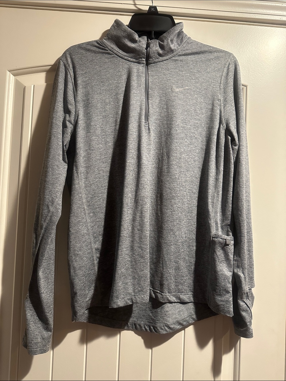 Nike Run  Light Gray Quarter-Zip Athletic Pullover